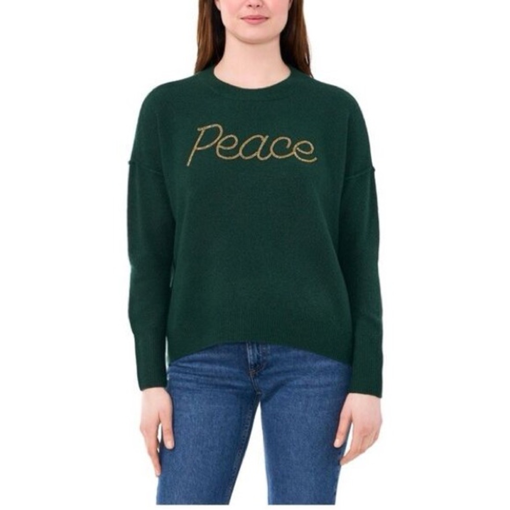 Vince Camuto Peace Beaded Holiday for Christmas Sweater
